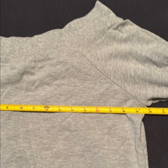 Like new Women's Off-Shoulder Light Gray Sweatshirt with ties at cuffs - Picture 7 of 8